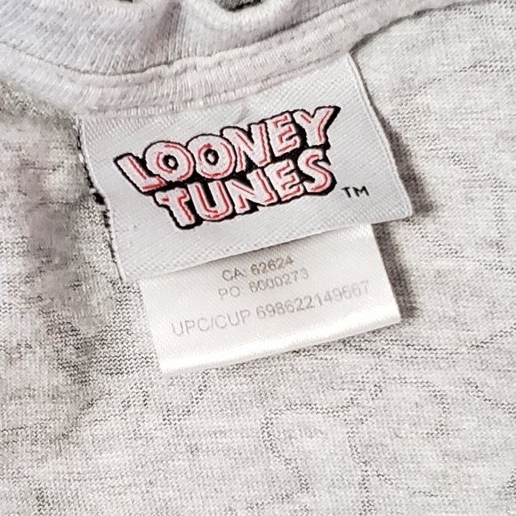 Looney Tunes TAZ Sleeveless Tank Top Muscle Shirt Grey Black Size XL - Picture 5 of 10